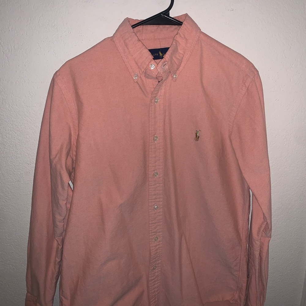 Ralph Lauren Men's Medium Orange Button Down Dress Shirt